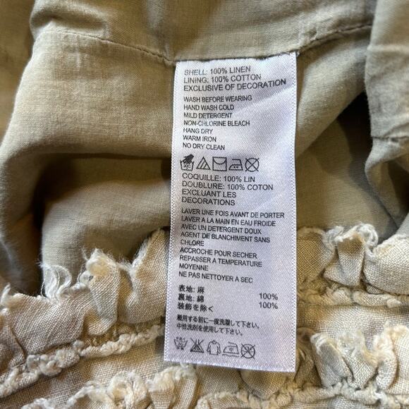 Tommy Bahama Linen Lightweight Tan Ruffle Skirt - Picture 3 of 6